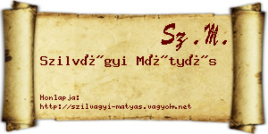 Szilvágyi Mátyás névjegykártya