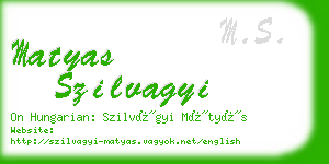 matyas szilvagyi business card